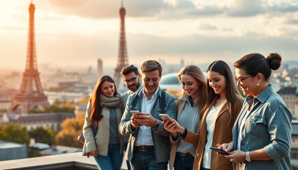 A well-regulated French crypto platform stands prominently in the foreground, its secure interface and user-friendly design gleaming under warm, natural lighting. In the middle ground, a group of diverse investors confidently navigate the platform's intuitive features, their faces conveying a sense of trust and satisfaction. The background depicts the iconic Parisian skyline, with the Eiffel Tower and other landmarks symbolizing France's commitment to responsible financial innovation. The overall scene exudes a mood of stability, transparency, and innovation, capturing the key advantages of regulated crypto platforms operating within the French market.